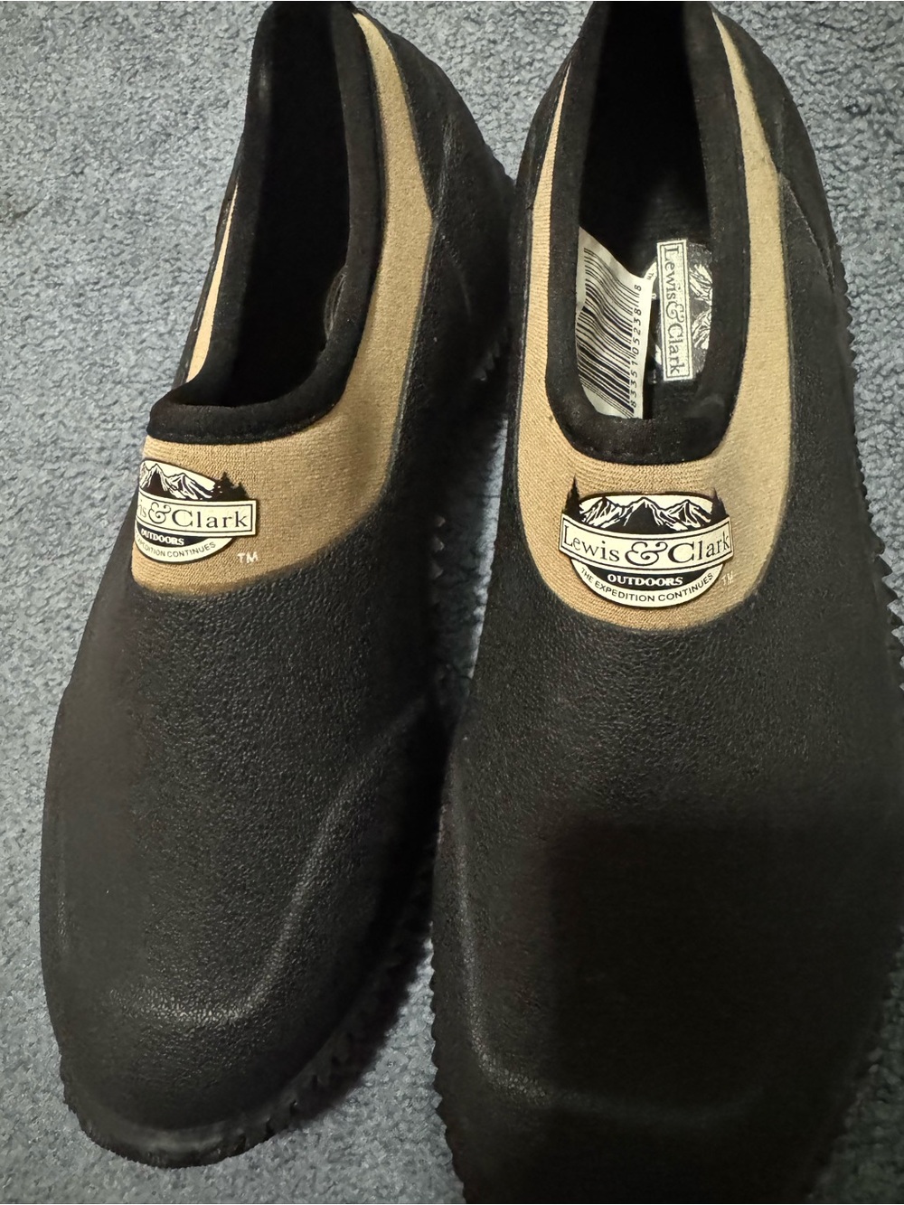 Men's Black and Tan Slip-On Outdoor Loafers